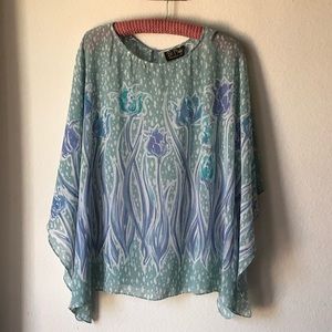 Bob  Mackie wearable art top. Sz large. Sheer.